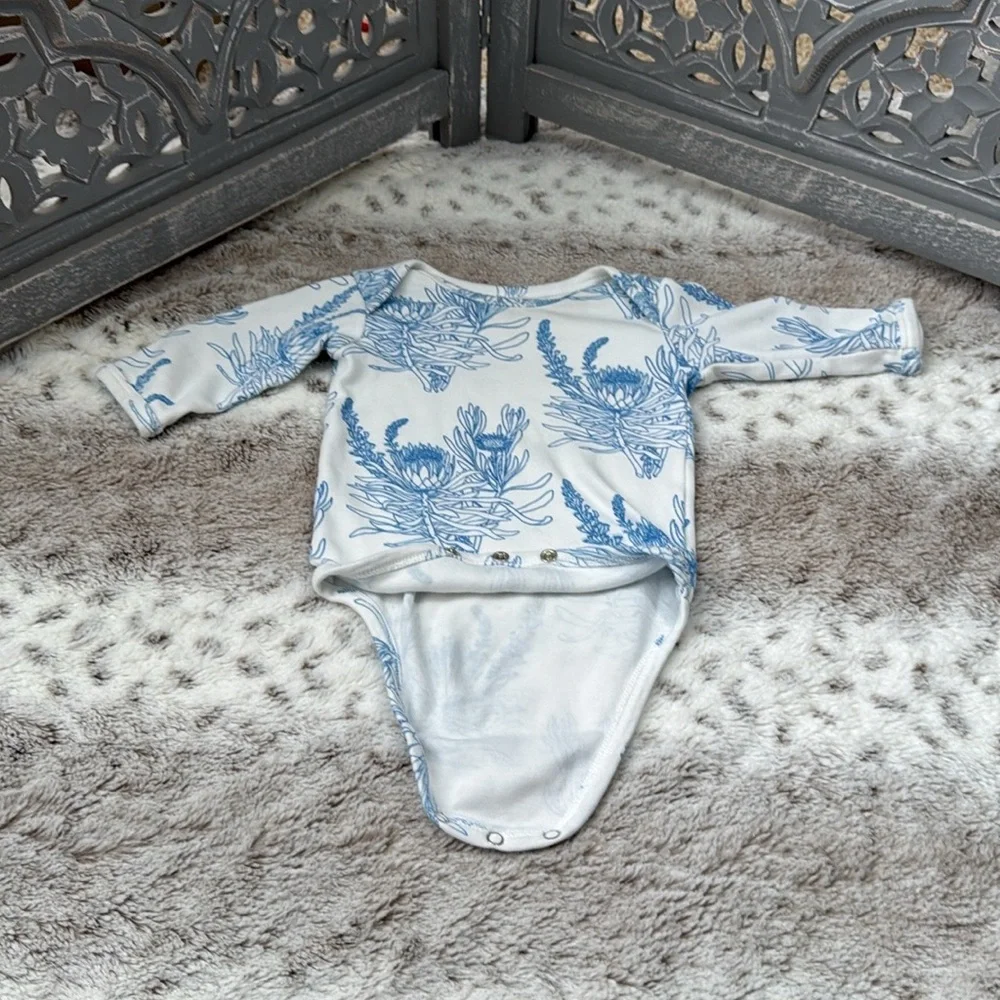 Kate Quinn floral thistle bodysuit baby girls 3-6 months preppy quiet luxury